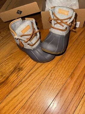 Sperry Kids Gray Waterproof Duck Boots